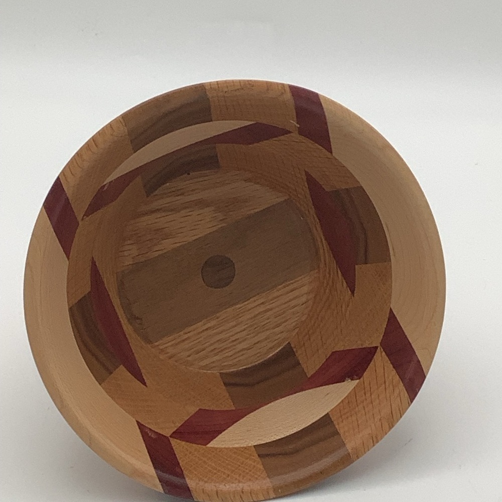 Three Artisan Segmented Wood Bowls - Picture 9 of 11